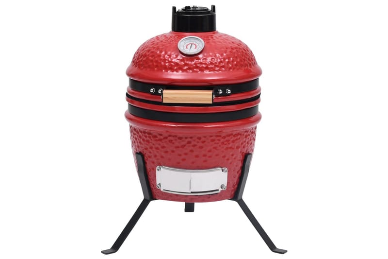 Kamado 2-in-1 grilli/savustin keramiikka 56 cm punainen - Punainen - Savustin & savugrilli - Grillitarvikkeet