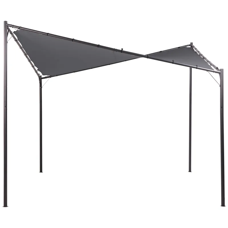 Paviljonki Aventine 300 cm Teräs, Harmaa/musta