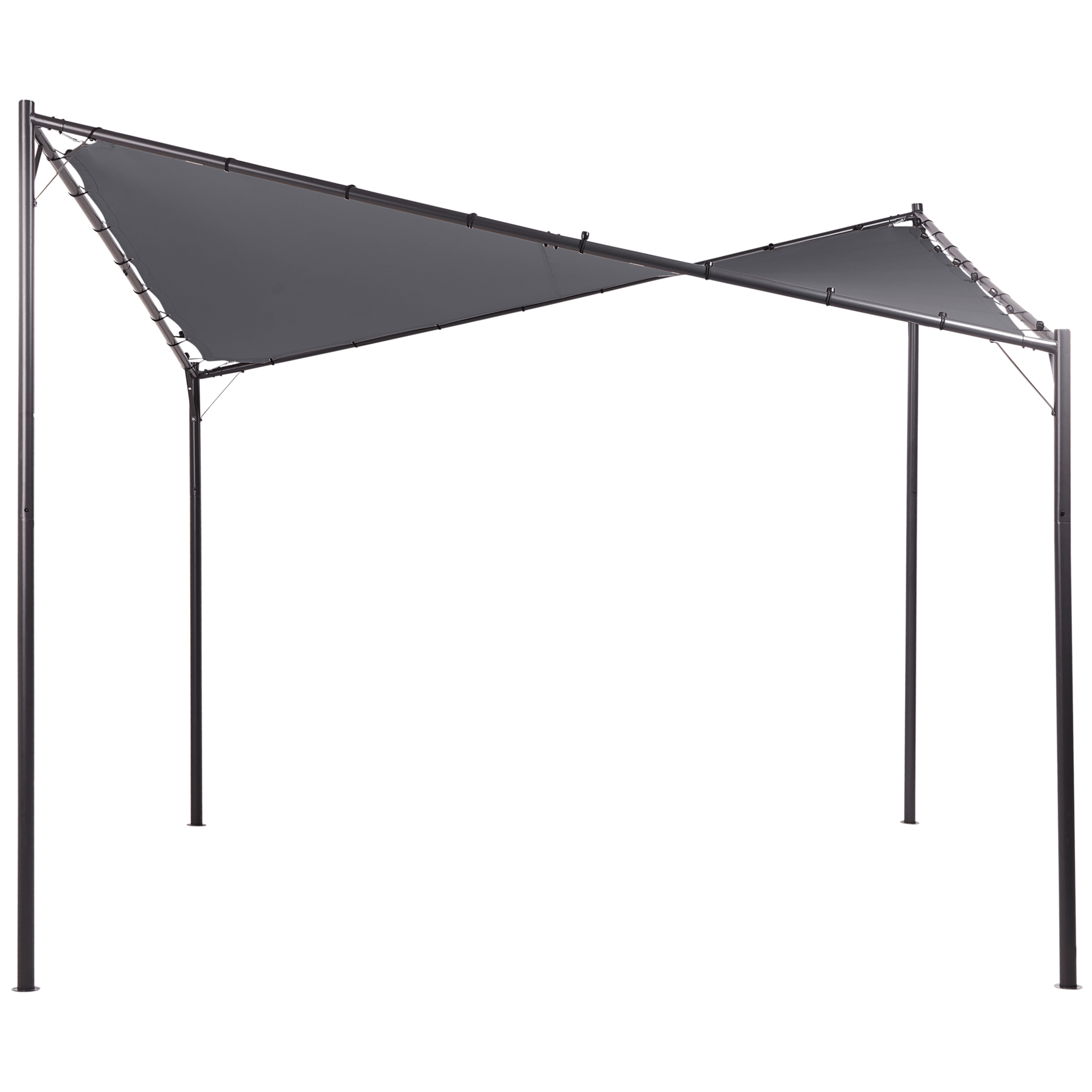 Paviljonki Aventine 300 cm Teräs - Harmaa/musta