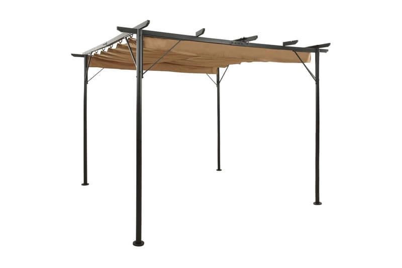 Pergola sisäänvedettävä katto taupe 3x3 m teräs 180 g/mÂ² - Taupe - Grilliteltta - Pergola