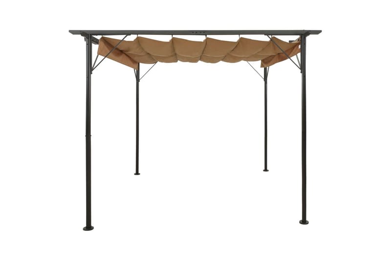 Pergola sisäänvedettävä katto taupe 3x3 m teräs 180 g/mÂ² - Taupe - Piha & ulkoaltaat - Grillaus - Grillitarvikkeet - Grilliteltta