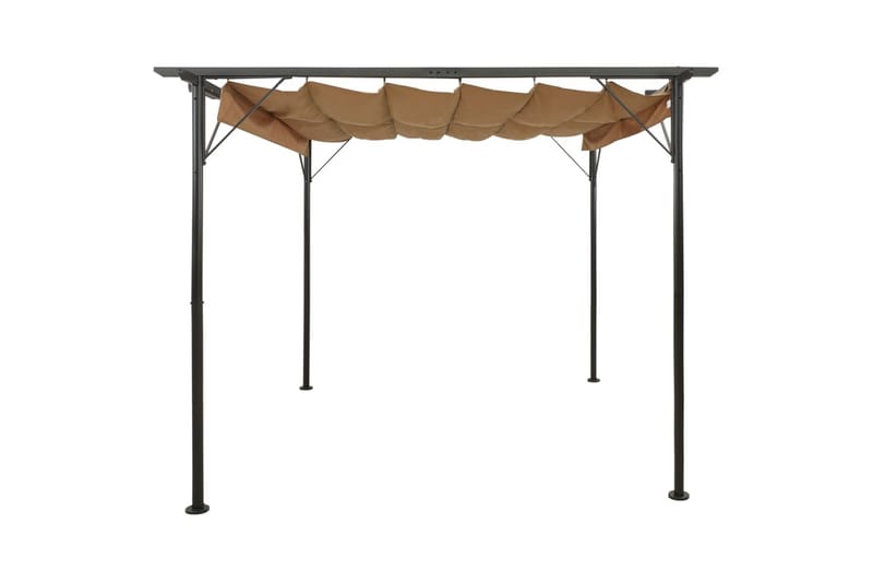 Pergola sisäänvedettävä katto taupe 3x3 m teräs 180 g/mÂ² - Taupe - Grilliteltta - Pergola