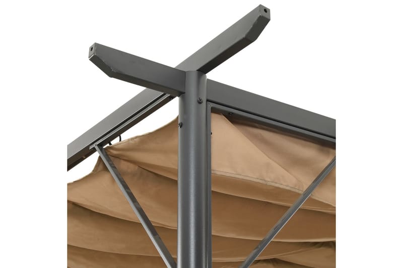 Pergola sisäänvedettävä katto taupe 3x3 m teräs 180 g/mÂ² - Taupe - Piha & ulkoaltaat - Grillaus - Grillitarvikkeet - Grilliteltta