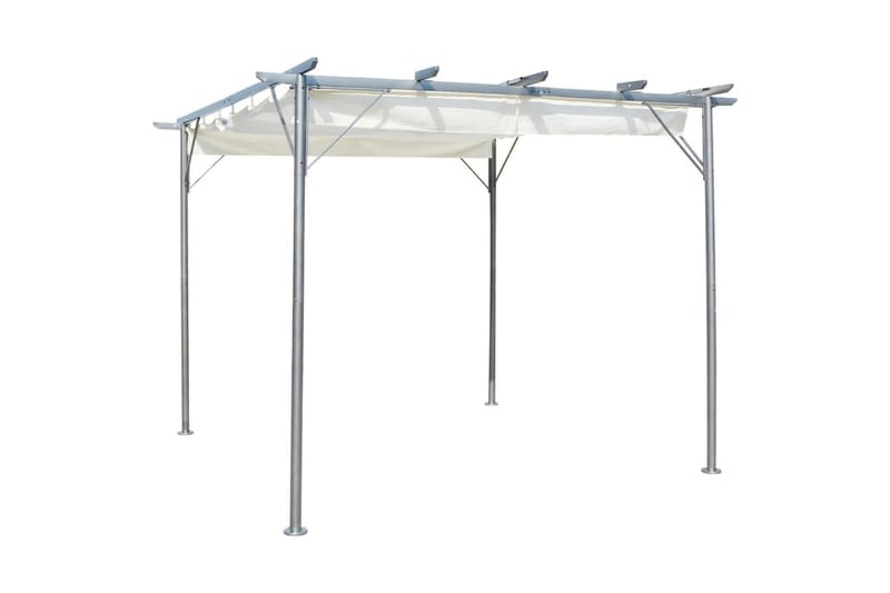 Pergola sisäänvedettävällä katolla kermanvalkoinen 3x3 m - Kerma - Grilliteltta - Pergola