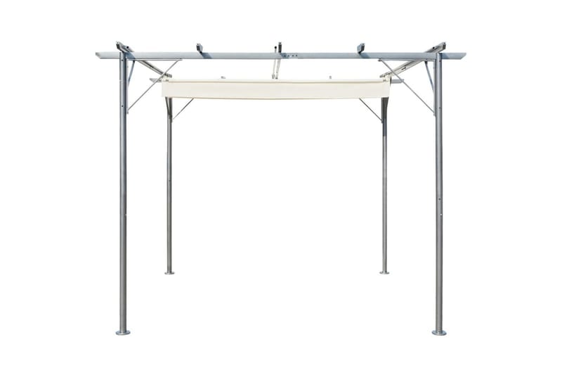 Pergola sisäänvedettävällä katolla kermanvalkoinen 3x3 m - Kerma - Grilliteltta - Pergola