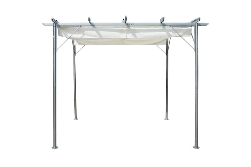 Pergola sisäänvedettävällä katolla kermanvalkoinen 3x3 m - Kerma - Grilliteltta - Pergola