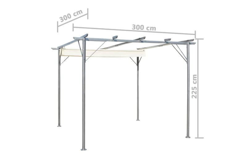 Pergola sisäänvedettävällä katolla kermanvalkoinen 3x3 m - Kerma - Piha & ulkoaltaat - Grillaus - Grillitarvikkeet - Grilliteltta