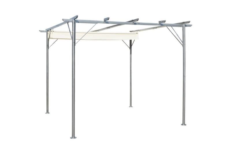 Pergola sisäänvedettävällä katolla kermanvalkoinen 3x3 m - Kerma - Grilliteltta - Pergola