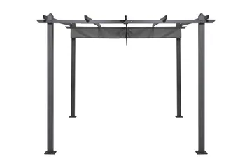 Porto-pergola 3x3 m alumiinia, katto aurinkosuojaksi - Tummanharmaa - Piha & ulkoaltaat - Grillaus - Grillitarvikkeet - Grilliteltta