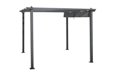 Porto-pergola 3x3 m alumiinia, katto aurinkosuojaksi - Tummanharmaa - Piha & ulkoaltaat - Grillaus - Grillitarvikkeet - Grilliteltta