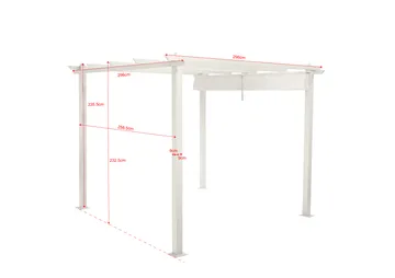Porto-pergola 3x3 m alumiinia, katto aurinkosuojaksi - Valkoinen - Piha & ulkoaltaat - Grillaus - Grillitarvikkeet - Grilliteltta