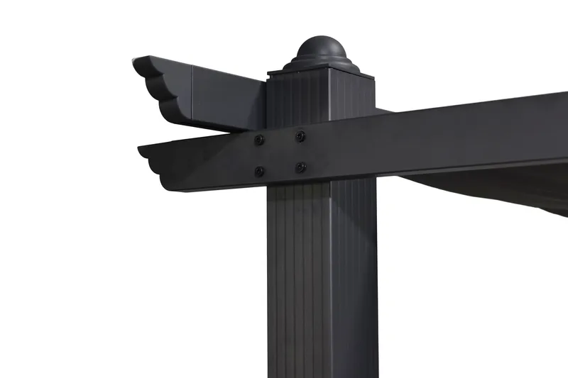 Porto-pergola 3x3 m alumiinia, katto aurinkosuojaksi - Tummanharmaa - Piha & ulkoaltaat - Grillaus - Grillitarvikkeet - Grilliteltta