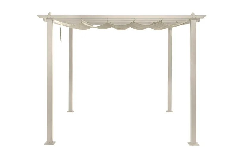 Porto-pergola 3x3 m alumiinia, katto aurinkosuojaksi, Beige