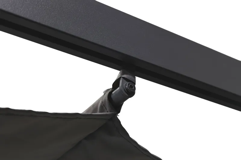 Porto-pergola 3x3 m alumiinia, katto aurinkosuojaksi - Tummanharmaa - Piha & ulkoaltaat - Grillaus - Grillitarvikkeet - Grilliteltta