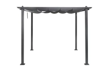 Porto-pergola 3x3 m alumiinia, katto aurinkosuojaksi - Tummanharmaa - Piha & ulkoaltaat - Grillaus - Grillitarvikkeet - Grilliteltta