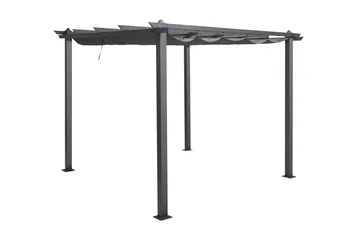 Porto-pergola 3x3 m alumiinia, katto aurinkosuojaksi - Tummanharmaa - Piha & ulkoaltaat - Grillaus - Grillitarvikkeet - Grilliteltta