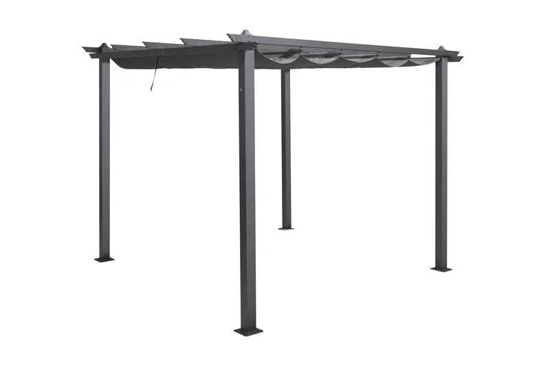 Porto-pergola 3x3 m alumiinia, katto aurinkosuojaksi - Tummanharmaa - Piha & ulkoaltaat - Grillaus - Grillitarvikkeet - Grilliteltta
