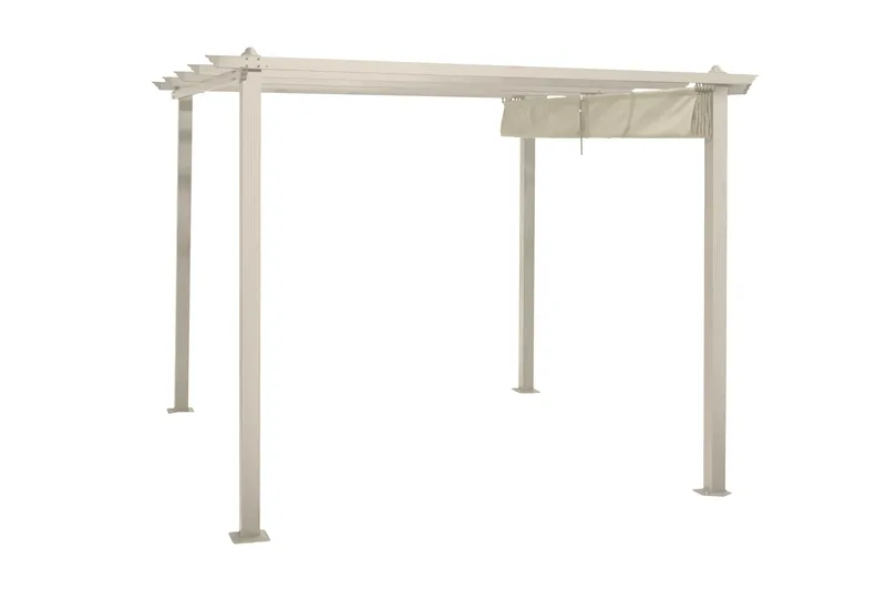 Porto-pergola 3x3 m alumiinia, katto aurinkosuojaksi - Beige - Piha & ulkoaltaat - Grillaus - Grillitarvikkeet - Grilliteltta