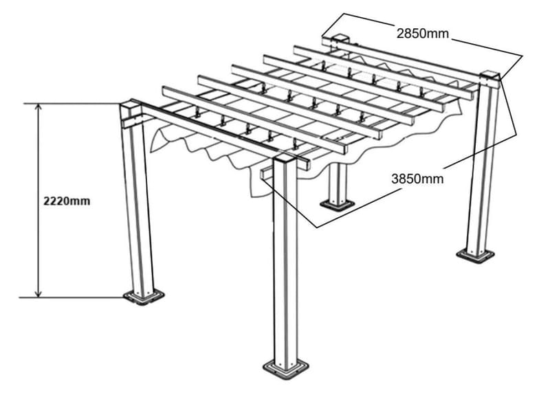 SUNSET Pergola 3×4 m - Harmaa - Piha & ulkoaltaat - Grillaus - Grillitarvikkeet - Grilliteltta