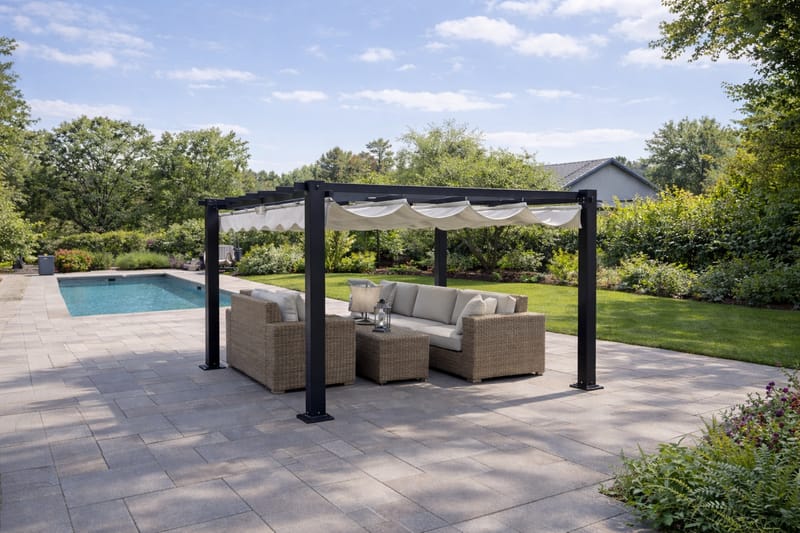 SUNSET Pergola 3×4 m - Harmaa - Piha & ulkoaltaat - Grillaus - Grillitarvikkeet - Grilliteltta