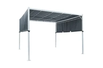 Trädgårdspergola Beliani Parga Beige/svart Grey||White - Piha & ulkoaltaat - Grillaus - Grillitarvikkeet - Grilliteltta