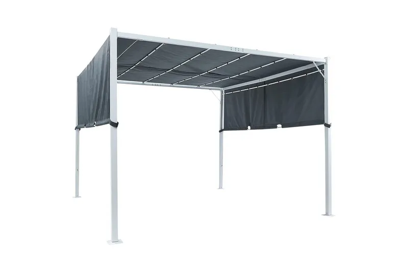 Trädgårdspergola Beliani Parga Beige/svart Grey||White - Piha & ulkoaltaat - Grillaus - Grillitarvikkeet - Grilliteltta