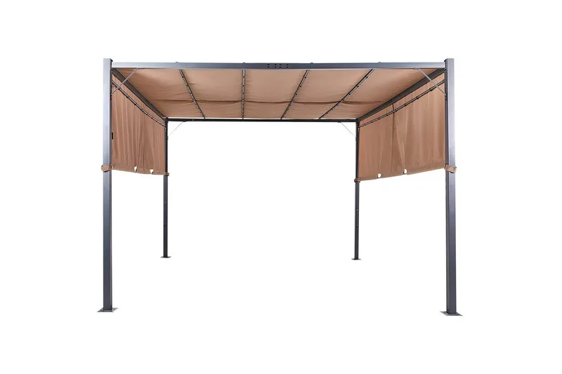 Trädgårdspergola Beliani Parga Beige/svart Brown||Black