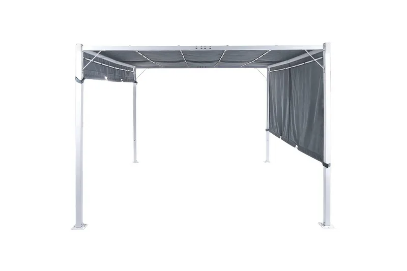Trädgårdspergola Beliani Parga Beige/svart Grey||White - Piha & ulkoaltaat - Grillaus - Grillitarvikkeet - Grilliteltta