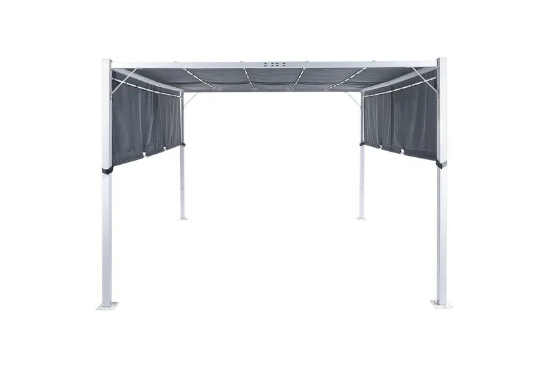 Trädgårdspergola Beliani Parga Beige/svart Grey||White, undefined
