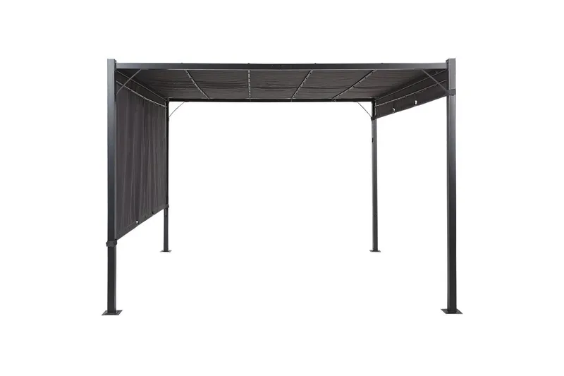 Trädgårdspergola Beliani Parga Beige/svart Grey||Black - Piha & ulkoaltaat - Grillaus - Grillitarvikkeet - Grilliteltta