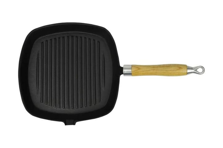 Valurauta grillipannu  puukahvalla 20x20 cm - Grillitarvikkeet