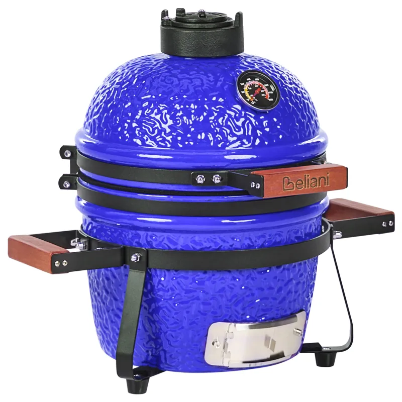 Kamado hiiligrilli keramiikka - Sininen - Piha & ulkoaltaat - Grillaus - Hiiligrilli