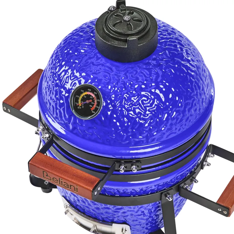 Kamado hiiligrilli keramiikka - Sininen - Piha & ulkoaltaat - Grillaus - Hiiligrilli