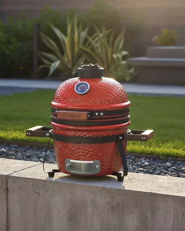 Kamado hiiligrilli keramiikka - Punainen - Piha & ulkoaltaat - Grillaus - Hiiligrilli