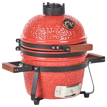 Kamado hiiligrilli keramiikka - Punainen - Piha & ulkoaltaat - Grillaus - Hiiligrilli