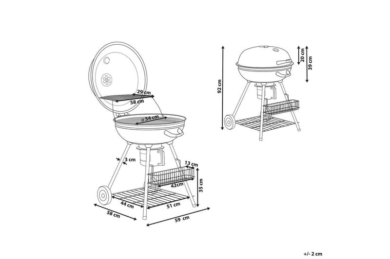 Kolgrill Beliani Marapi Black - Piha & ulkoaltaat - Grillaus - Hiiligrilli