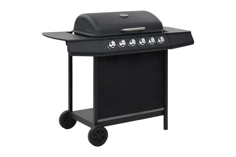 Kaasugrilli 6 keittoaluetta teräs musta - Musta - Piha & ulkoaltaat - Grillaus - Kaasugrilli