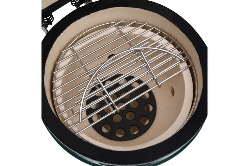 Kamado 2-in-1 grilli/savustin keramiikka 56 cm vihreä - Vihreä - Piha & ulkoaltaat - Grillaus - Savustin & savugrilli