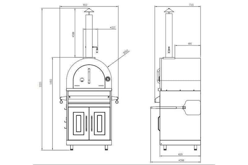 Inox Range - 430SS Stainless - Pizzauuni - Myoutdoorkitchen - Piha & ulkoaltaat - Grillaus - Muut grillit - Pizzauuni & puu-uuni