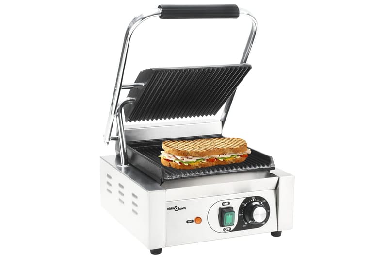 Leipägrilli uritettu ruostumaton teräs 1800 W 32x41x19 cm - Hopea - Piha & ulkoaltaat - Grillaus - Sähkögrilli