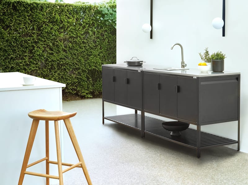 2-osainen ulkokeittiö altaalla Maenza Teräs - Musta - Piha & ulkoaltaat - Grillaus - Ulkokeittiö - Valmis ulkokeittiö