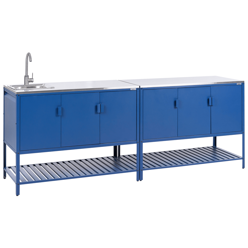 2-osainen ulkokeittiö altaalla Maenza Teräs, Sininen/Hopea