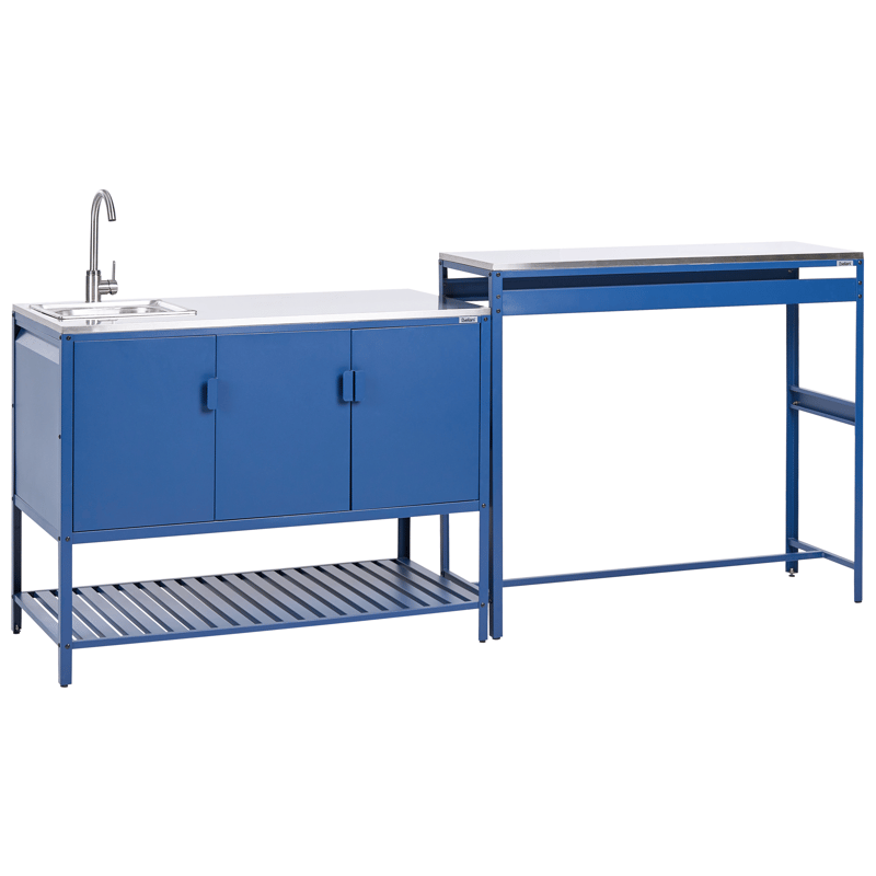 2-osainen ulkokeittiö altaalla Maenza Teräs, Sininen/Hopea