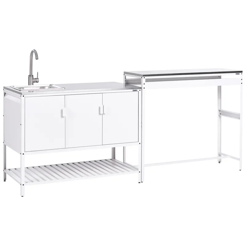 2-osainen ulkokeittiö altaalla Maenza, Valkoinen/musta