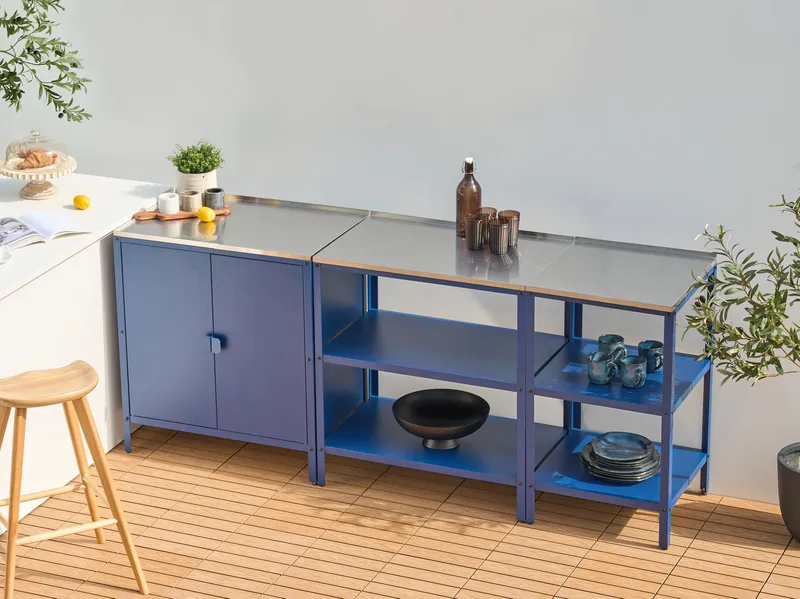 2-osainen ulkokeittiö Vilama Teräs - Sininen/Hopea - Piha & ulkoaltaat - Grillaus - Ulkokeittiö - Valmis ulkokeittiö