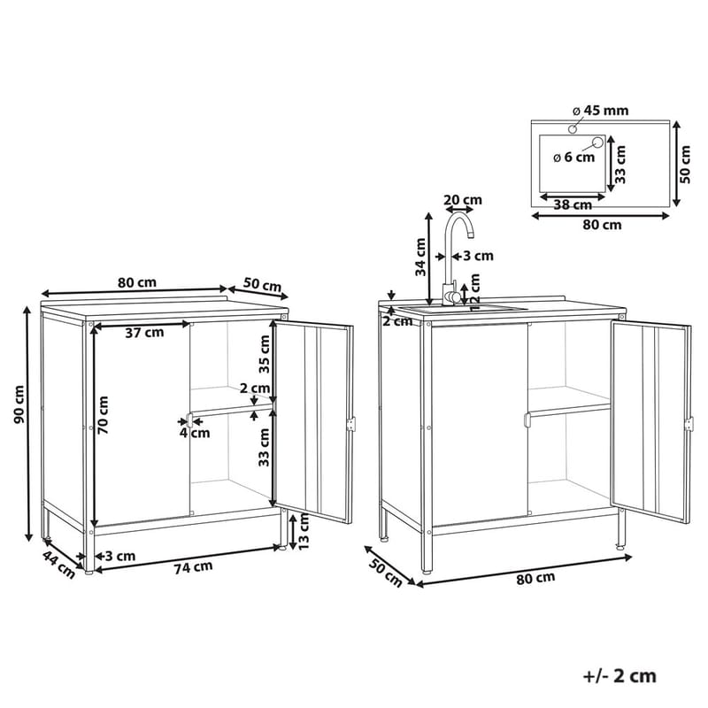 2-osainen ulkokeittiö pesualtaalla Vilama - Sininen, Hopea - Piha & ulkoaltaat - Grillaus - Ulkokeittiö - Valmis ulkokeittiö