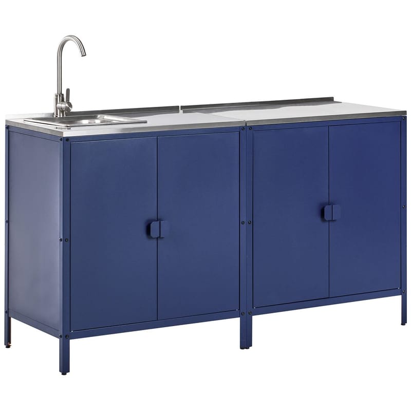 2-osainen ulkokeittiö pesualtaalla Vilama, Sininen, Hopea