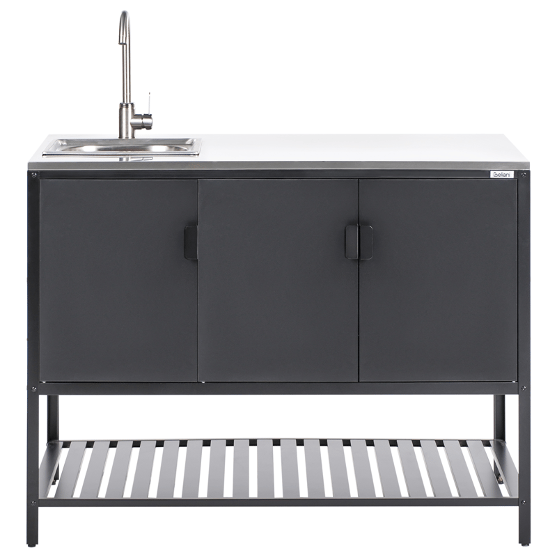 3-osainen ulkokeittiö altaalla Maenza - Musta - Piha & ulkoaltaat - Grillaus - Ulkokeittiö - Valmis ulkokeittiö