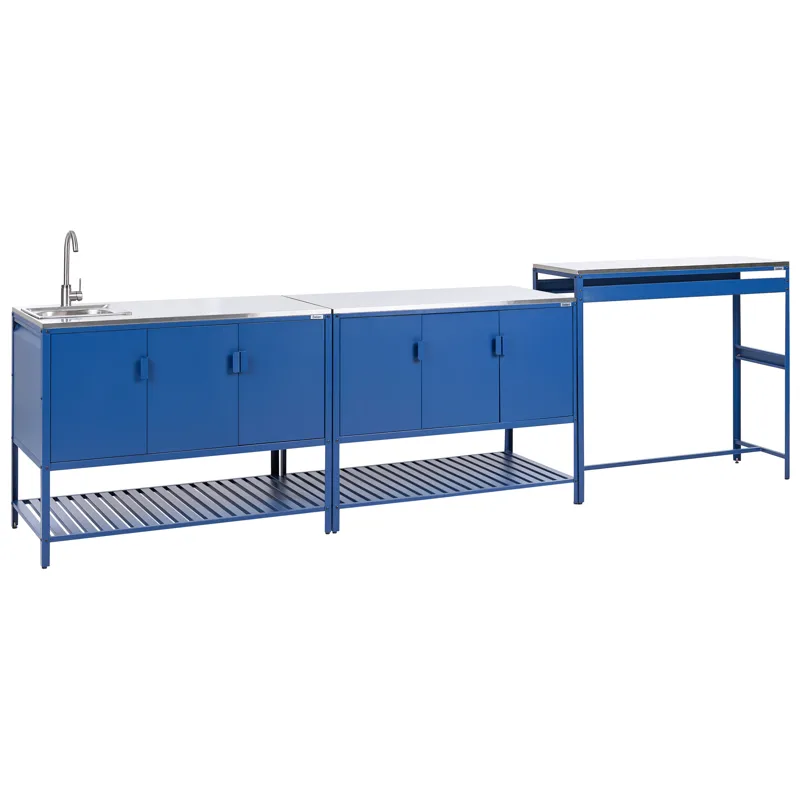 3-osainen ulkokeittiö altaalla Maenza Teräs, Sininen/hopea