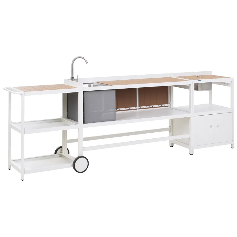 3-osainen ulkokeittiö altaalla Ortisei Alumiini, Valkoinen/Ruskea